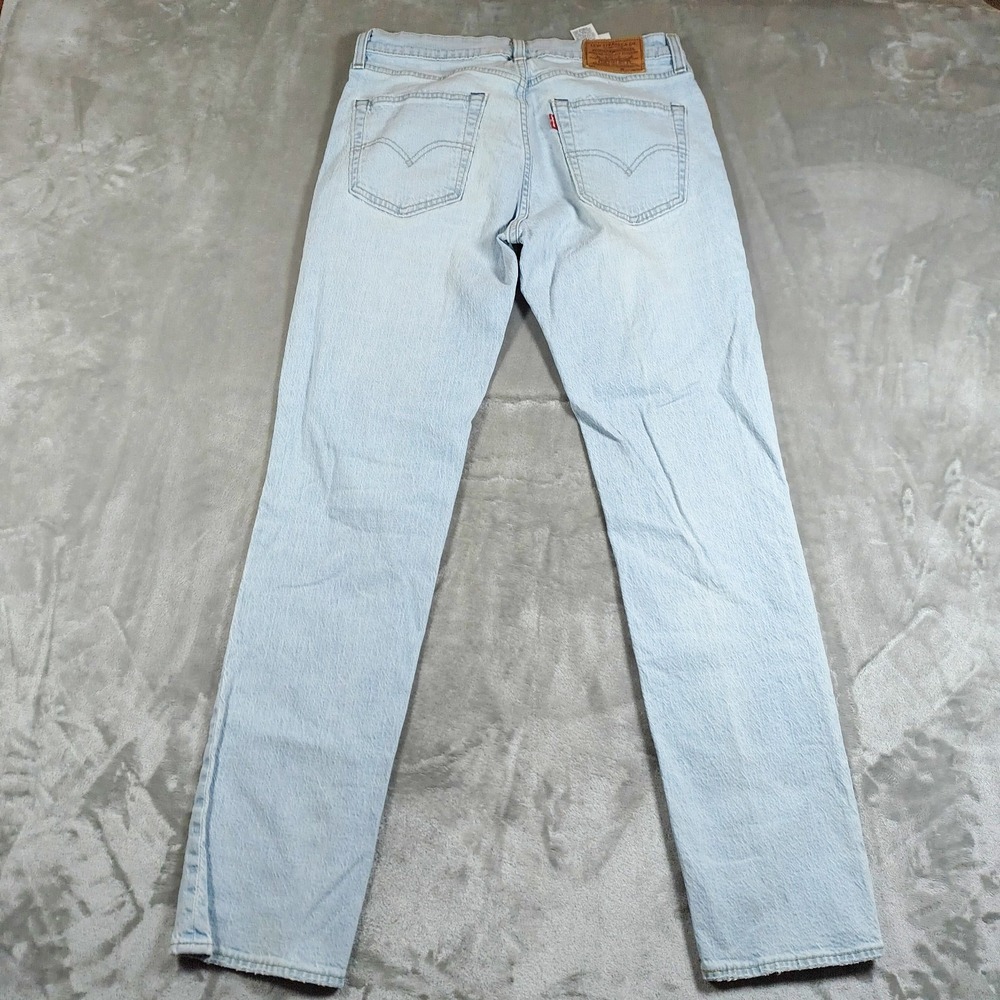 Levis 511 Premium Jeans Mens 30x30.5 Light Wash Slim Denim Cotton Distressed - Picture 2 of 16
